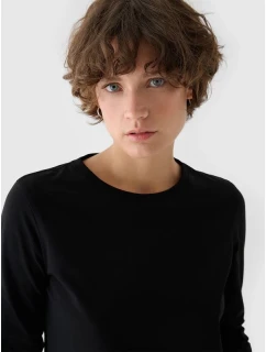 Dámske oversize hladké tričko s dlhým rukávom 4F 4FWMM00TLONF431-20S