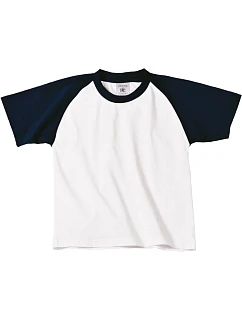 B&C /kids Dětské raglánové kontrastní tričko white/navy model 22490142