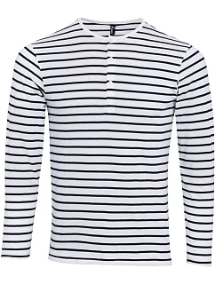 PR 218 Pánské tričko s dl. rukávy white/navy model 22476457 - Premier