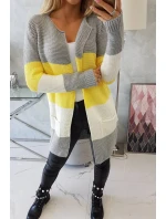 Šedý+žltý pruhovaný sveter
