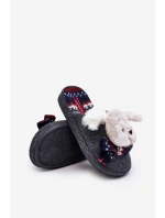 Dziecięce Kapcie Na Grubej Podeszwie z Misiem Szare Dasca Dziecięce Kapcie Na Grubej Podeszwie z Misiem Szare Dasca