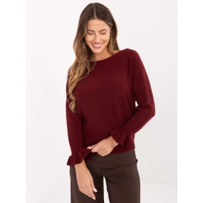 Sweter IT SW model 21480260 bordowy - FPrice Sweter IT SW model 21480260 bordowy - FPrice