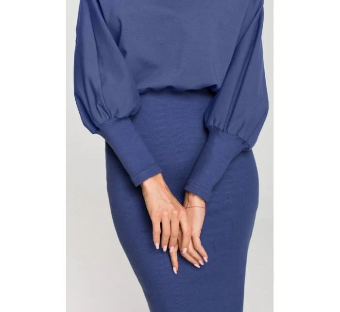 Pletené šaty v hladké indigo model 18004240 - Moe