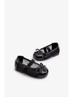 Detské balerínky s mašľou, čierne Jellema