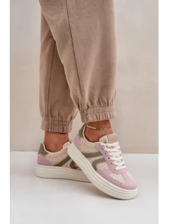 Dámske tenisky s pleteným vzorom na platforme viacfarebné Lesida