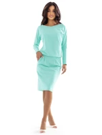 Mikinové šaty s vreckami 189-12 mint - Numoco Mikinové šaty s vreckami 189-12 mint - Numoco