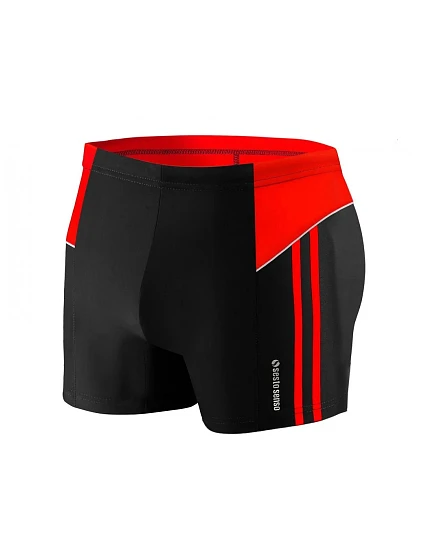 Plavecké boxerky 384 čierno-červené - Sesto Senso