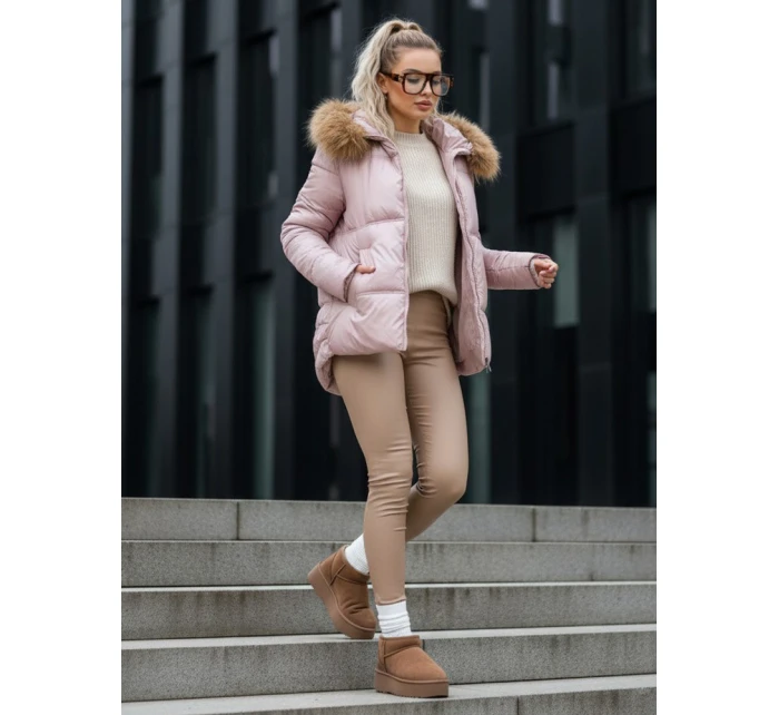 Dámská prošívaná zimní bunda pink Dstreet model 21995499 - FashionStreet Dámská prošívaná zimní bunda pink Dstreet model 21995499 - FashionStreet