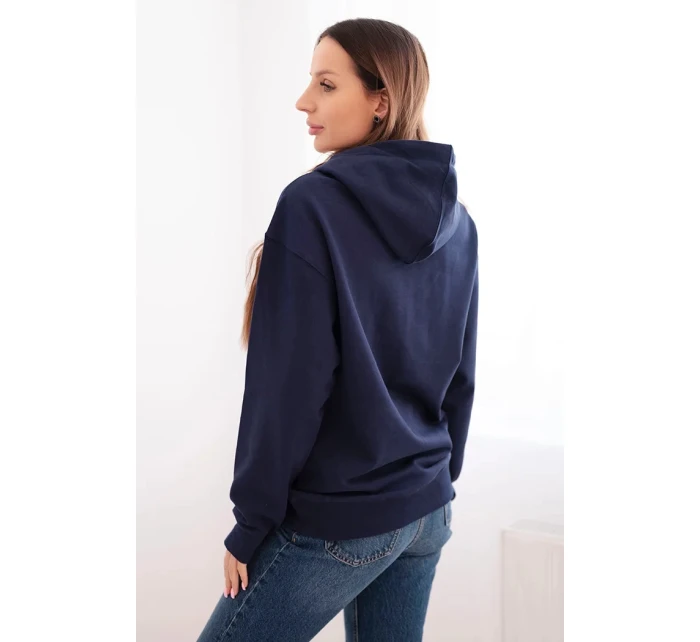 Dámska mikina s kapucňou a klokaním vreckom modrá Dámska mikina s kapucňou a klokaním vreckom modrá