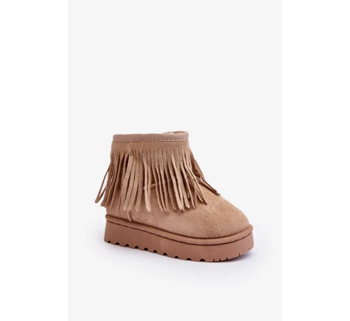 Zateplené dětské sněhule s ozdobnými třásněmi Béžová Nimia Zateplené dětské sněhule s ozdobnými třásněmi Béžová Nimia