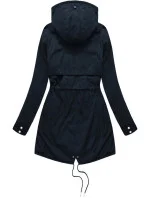 Tmavomodro-šedá obojstranná dámska zimná bunda s kapucňou (w214big) Tmavomodro-šedá obojstranná dámska zimná bunda s kapucňou (w214big)