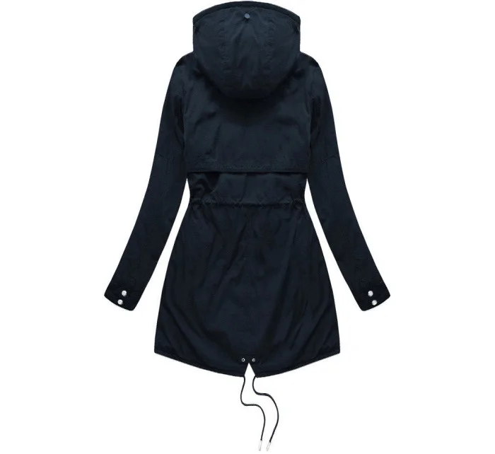 Tmavomodro-šedá obojstranná dámska zimná bunda s kapucňou (w214big) Tmavomodro-šedá obojstranná dámska zimná bunda s kapucňou (w214big)