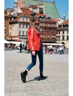 Oranžová dámska bunda s leskom (OMDL-023)