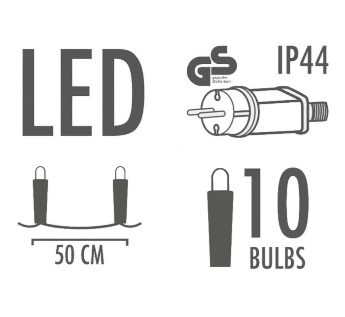 ZÁHRADNÉ GIRLANDY PARTY LIGHT 10 LED EDISON