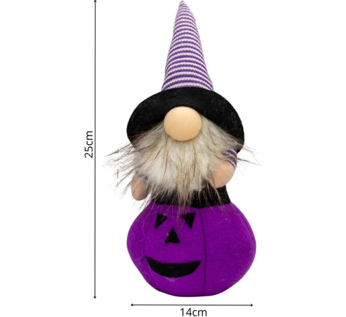DEKORATÍVNA FIGÚRKA TEKVICA 25CM LED HALLOWEEN FIALOVÁ