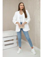 Sako s klopami elegantné ecru