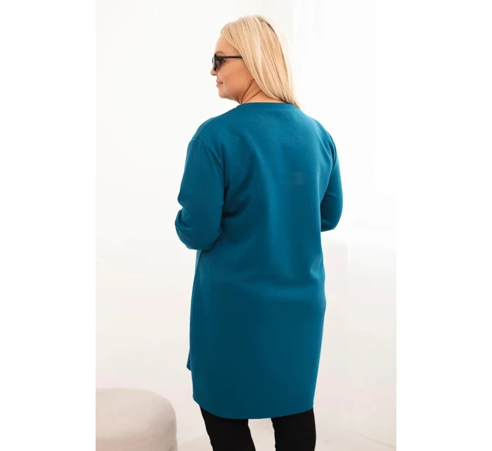 Plus veľkosť dámske šaty s 3/4 rukávom Plus veľkosť šaty s vreckami Navy