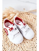 Dziecięce Trampki Na Rzepy Biało-Czerwone Taxi Dziecięce Trampki Na Rzepy Biało-Czerwone Taxi