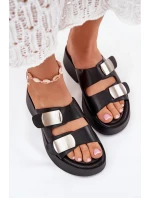 Dámské pantofle s pásky eko kůže černé model 21699326 - Boto Dámské pantofle s pásky eko kůže černé model 21699326 - Boto