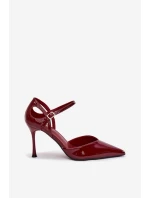 Lakované lodičky s páskem bordové Tarilin Lakované lodičky s páskem bordové Tarilin