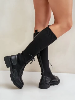 Nazúvacie topánky s ponožkovým zvrškom čierne Iranel