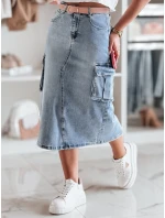CARGOMIDI modrá midi džínsová sukňa FashionStreet CY0490