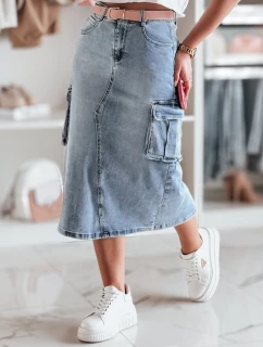 CARGOMIDI modrá midi džínsová sukňa FashionStreet CY0490