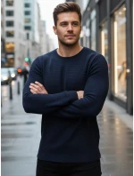 Pánský tmavě modrý svetr model 21995044 - FashionStreet