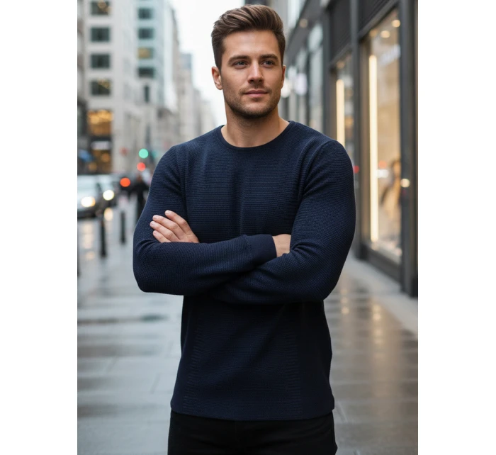 Pánský tmavě modrý svetr model 21995044 - FashionStreet
