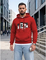 Pánská mikina s kapucí a potiskem TOKYO, červená, FashionStreet NX5146BX Pánská mikina s kapucí a potiskem TOKYO, červená, FashionStreet NX5146BX