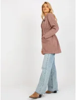 Tenký dámský kabát sako ve špinavě růžové barvě model 20840807 - Factory Price