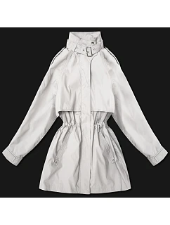 Dámska tenká bunda s vetrovým golierom Goodlookin Light Beige (P3-6302-12)