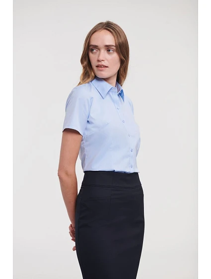 Halenka s krátkým rukávem, vzor rybí kost 11. light blue model 22476032 - Russell Athletic Halenka s krátkým rukávem, vzor rybí kost 11. light blue model 22476032 - Russell Athletic