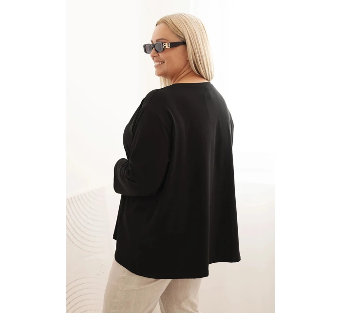 Dámska blúzka v nadmernej veľkosti s bavlnou, vreckom a vyhrnutými rukávmi kiwi Dámska blúzka v nadmernej veľkosti s bavlnou, vreckom a vyhrnutými rukávmi kiwi