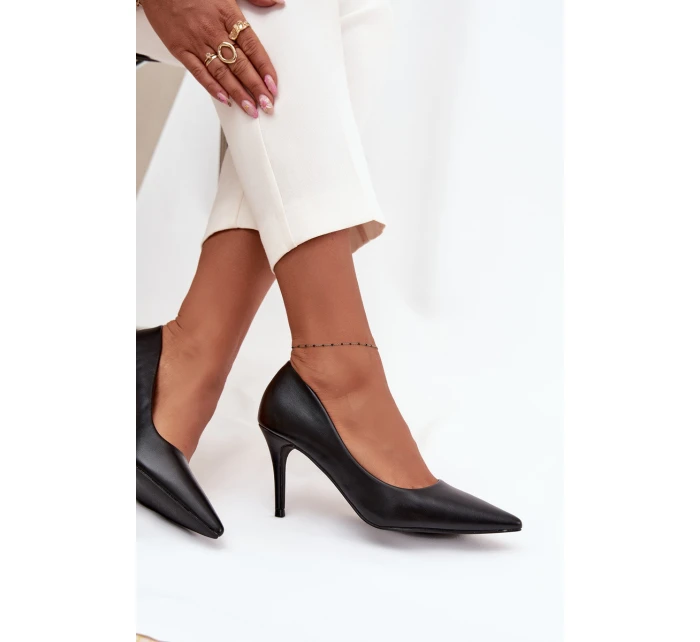 Szpilki Damskie Z Eko Skóry Czarne Sivana