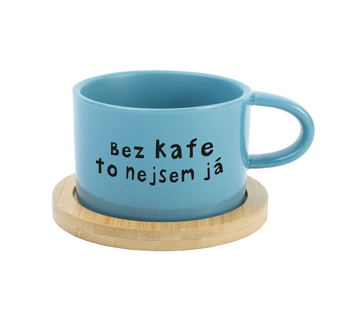 BEZ KAFE TO NEJSEM JÁ - modrý hrníček makronka 200 ml