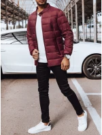 Pánská prošívaná bunda bordó Dstreet model 21969894 - FashionStreet