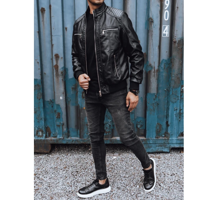 Pánská kožená bunda černá Dstreet model 21978975 - FashionStreet Pánská kožená bunda černá Dstreet model 21978975 - FashionStreet
