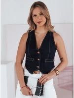 Dámská krátká džínová vesta tmavě modrá Dstreet model 21983588 - FashionStreet
