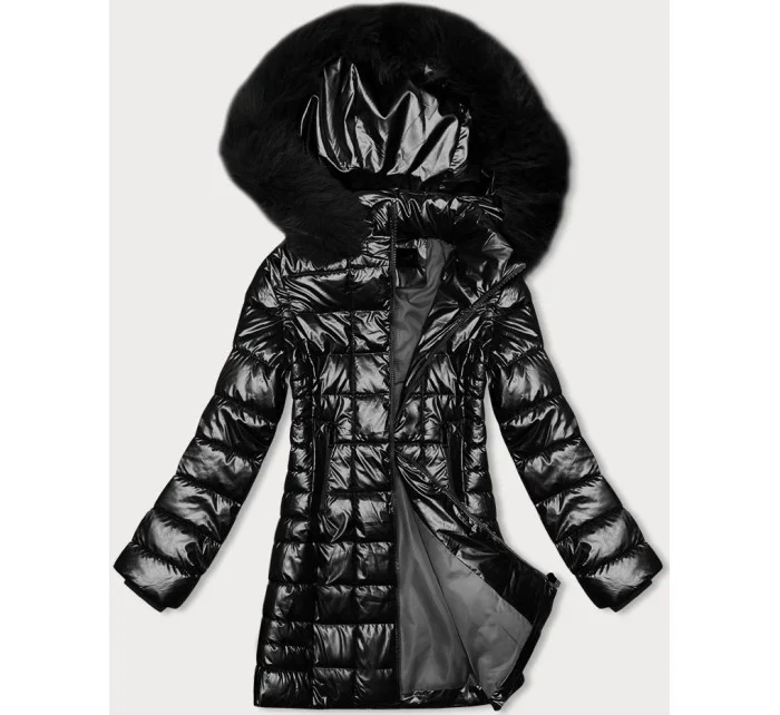 Černá dámská bunda s kapucí model 21247054 - J.STYLE
