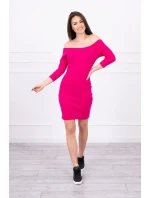 Pruhované vypasované šaty fuchsiové barvy Pruhované vypasované šaty fuchsiové barvy