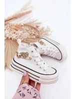 Dětské Vysoké Tenisky Se Zlatou Dekorací Bílé model 21700891 - Boto