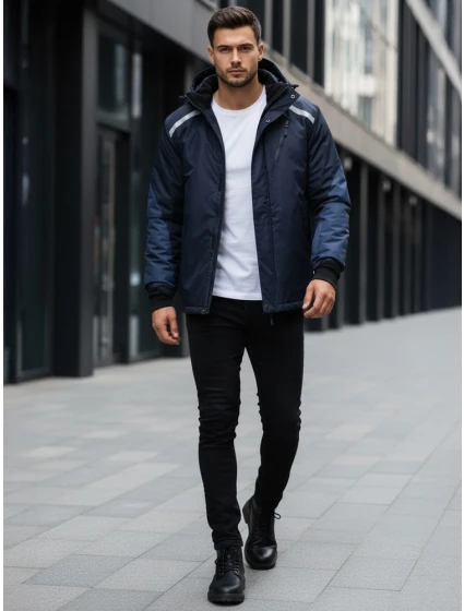 FashionStreet pánska tmavomodrá lyžiarska bunda TX5129 FashionStreet pánska tmavomodrá lyžiarska bunda TX5129