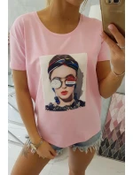 Dámská model 18742984 halenka pudrově růžová - K-Fashion