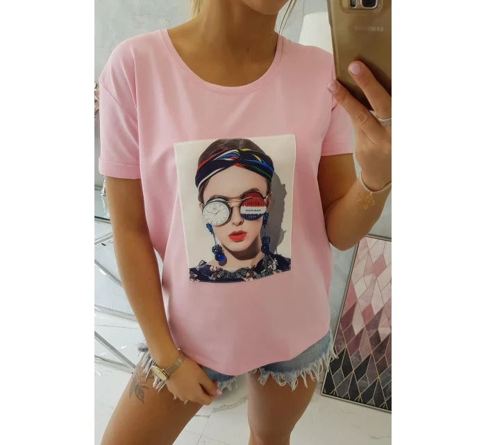 Dámská model 18742984 halenka pudrově růžová - K-Fashion