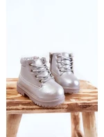 Dziecięce Trapery Botki z Suwakiem Srebrne Dexter