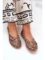 Płaskie Baleriny Z Naturalnej Skóry Panterka Zazoo 10179 Brązowe