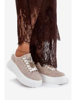 Tenisky Na Platformě S   Béžové model 21691054 - S.Barski