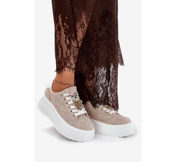 Tenisky Na Platformě S   Béžové model 21691054 - S.Barski