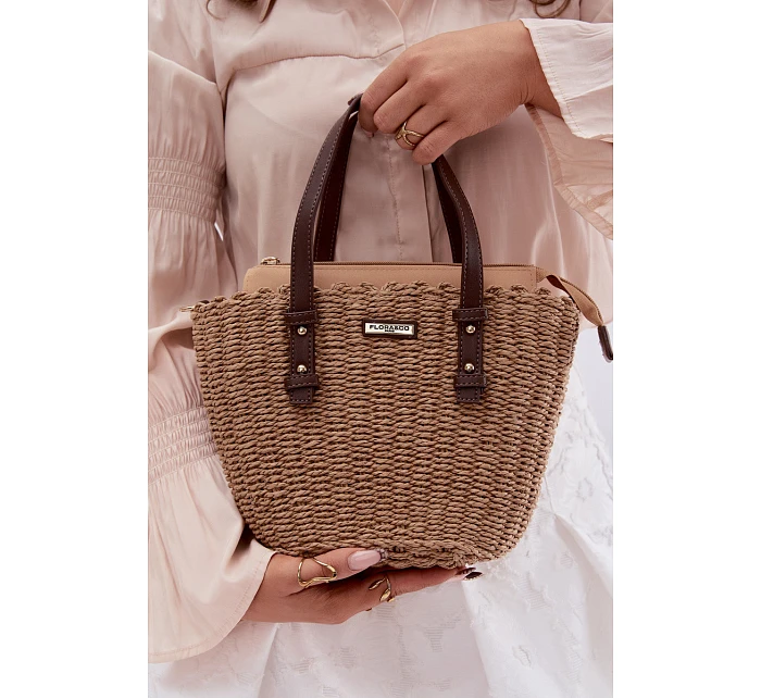 Košíková taška z pleteniny hnědá Lucienne